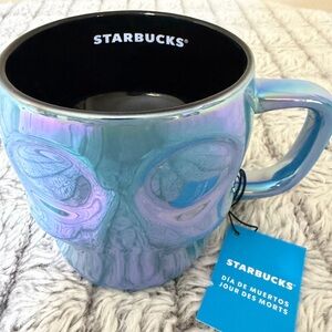 Starbucks Blue and Purple Iridescent Skull Mug